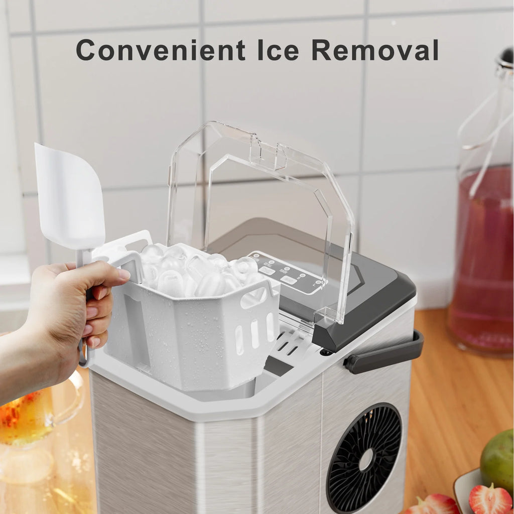 Portable Countertop Ice Maker 9 Cubes 26lbs/24H Silver C5767
