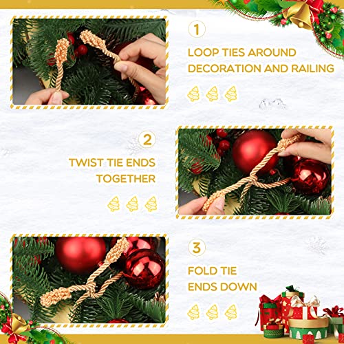 16 Pcs 20 Inches Green Christmas Garland Twist Ties H251
