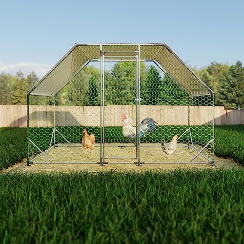 Large Metal Chicken Coop Run with Cover S79604