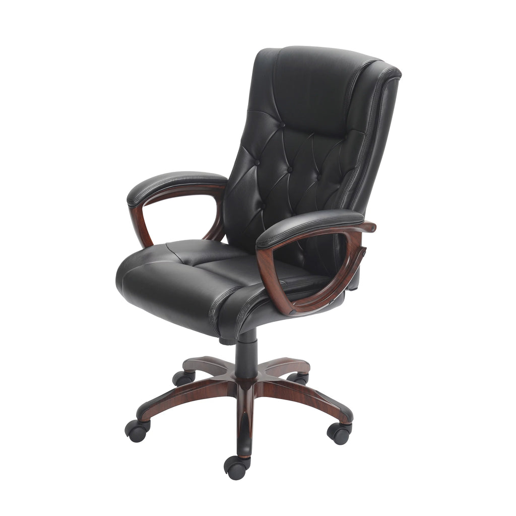 Black Bonded Leather Office Chair with Arms U39610