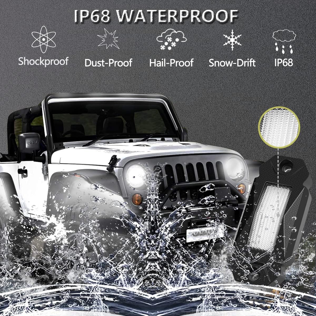 White LED Rock Lights 20PCS Waterproof V198582
