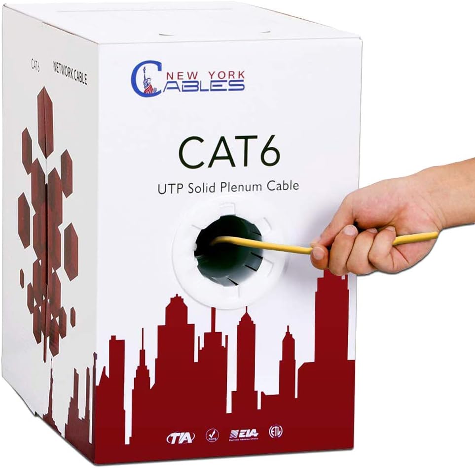 CAT6 Plenum 1000ft Bare Copper Ethernet Cable S8926