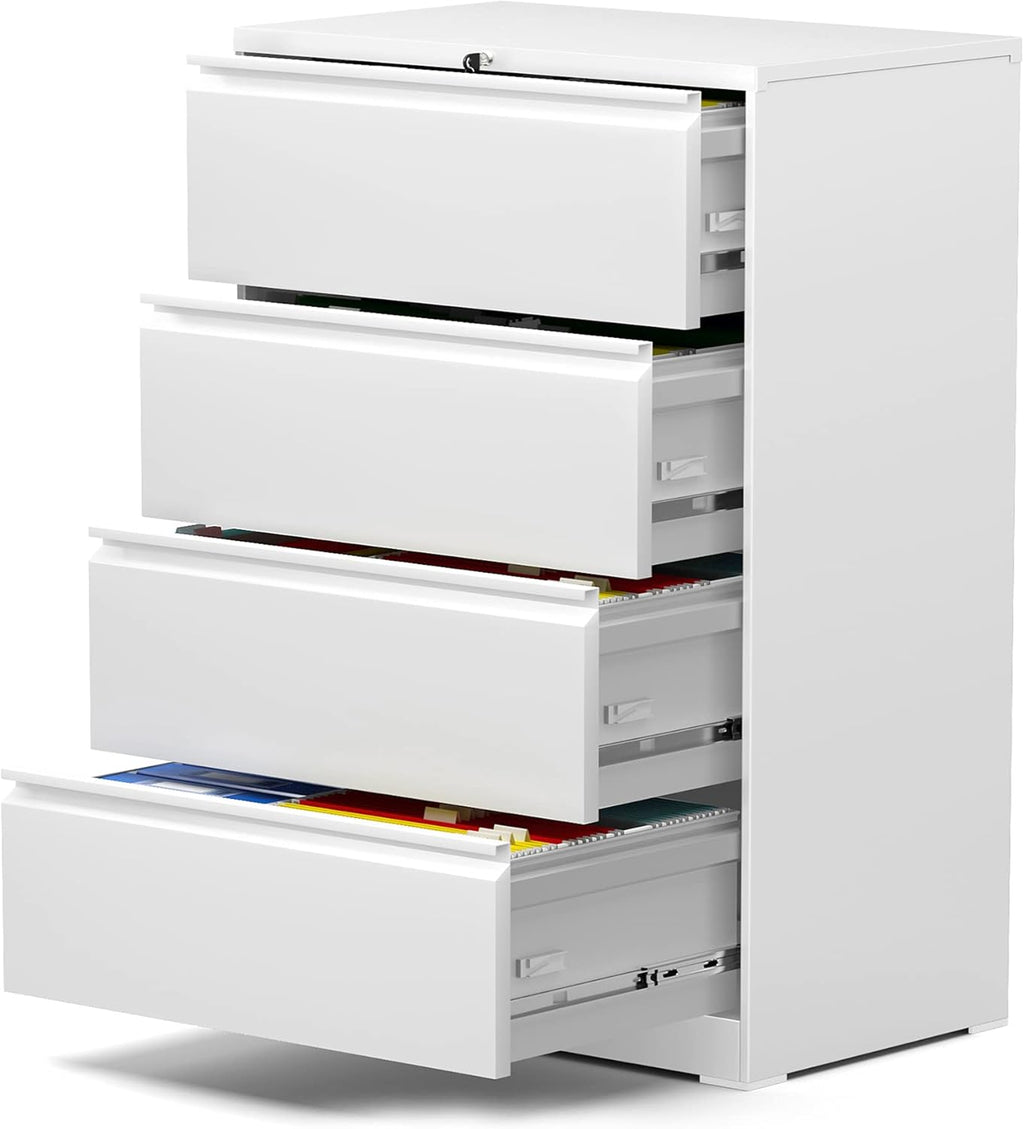 White 4 Drawer Metal Locking File Cabinet K532298