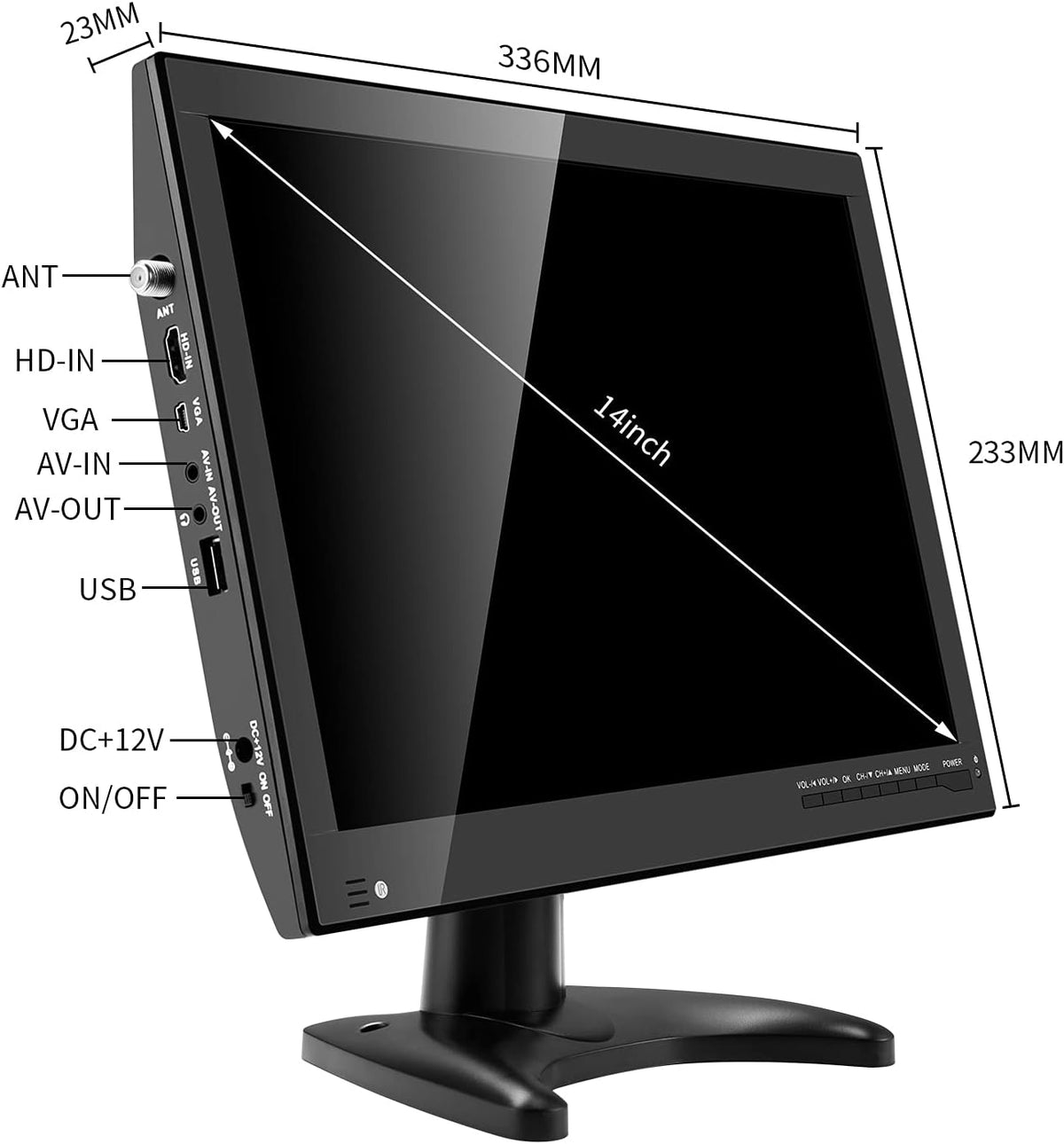 14 inch Portable TV with Antenna Y907590