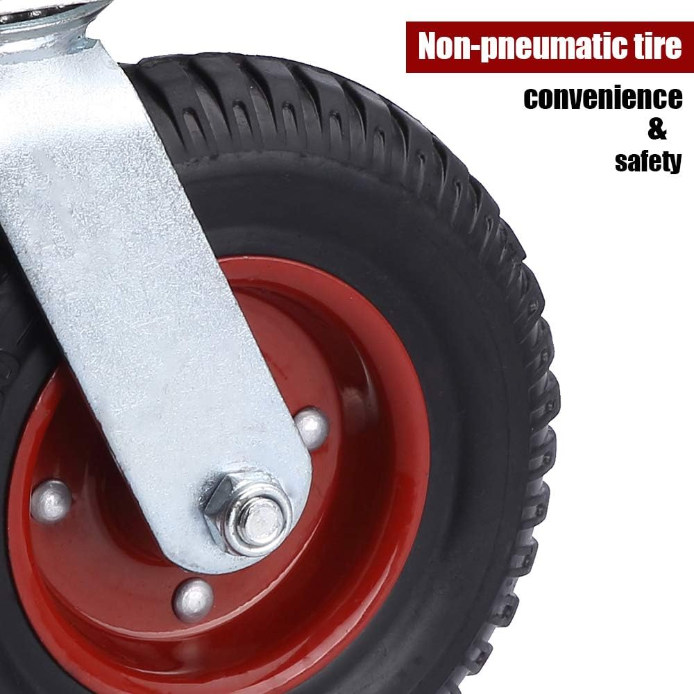8 inch Black Rubber Swivel Casters Y93574