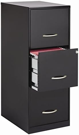 Metal 3 Drawer Letter File Cabinet in Black W487729