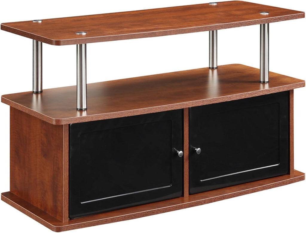 Gray TV Stand with 2 Storage Cabinets and Shelf N565492