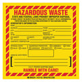 California Hazardous Waste Label PK100 U395