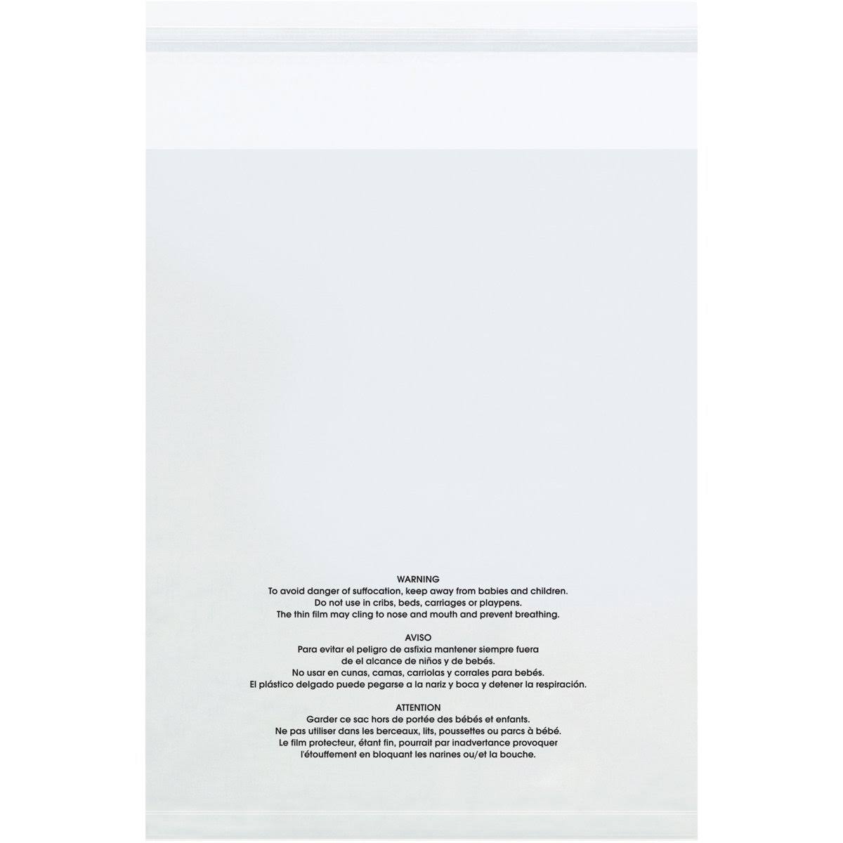 1.5 Mil Resealable Suffocation Warning Poly Bags T359