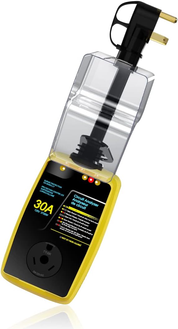 30 Amp RV Surge Protector with LED Indicator, 2100 Joules, Black U4943