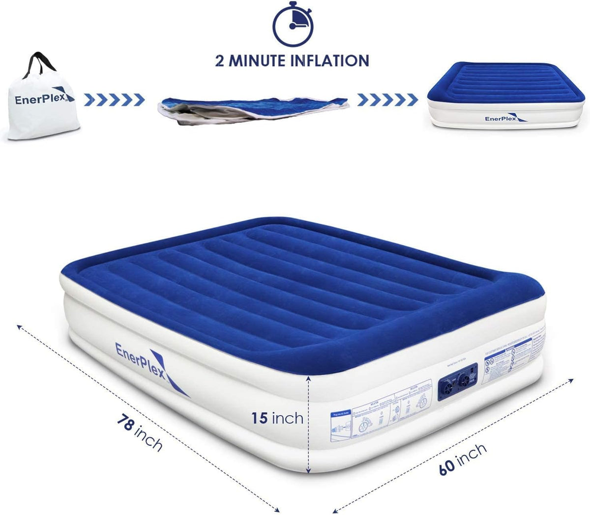 Queen Inflatable Air Mattress with Built-in Dual Pump T420295