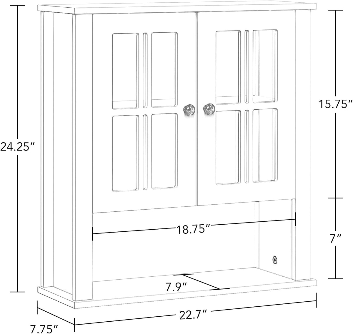 White Two Door Wall Cabinet Y582200