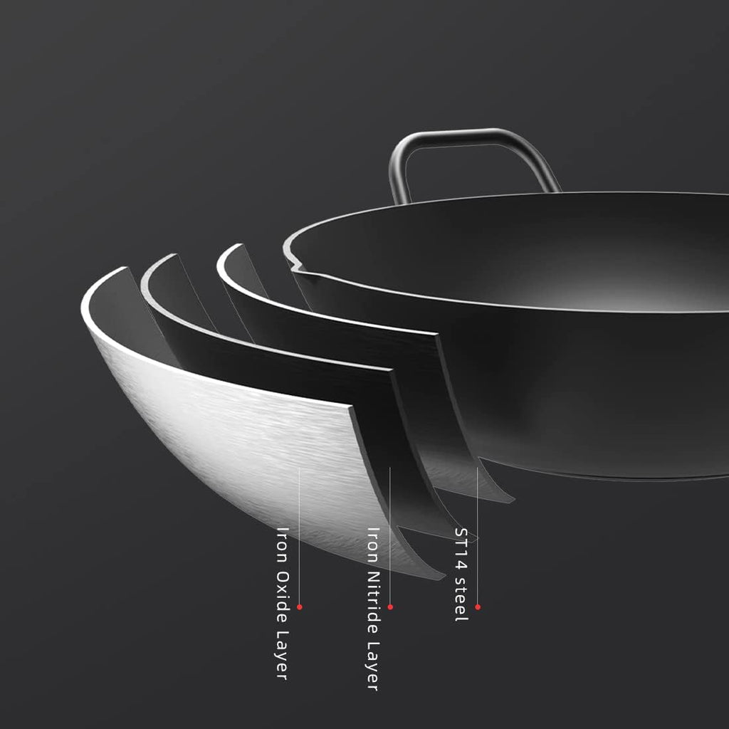 Carbon Steel Wok with Lid 12 Inch N24540