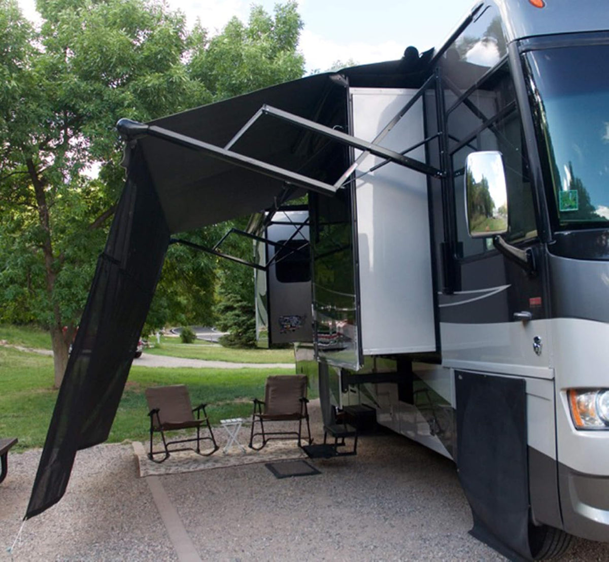 Black 13' x 9' Drop RV Awning P417
