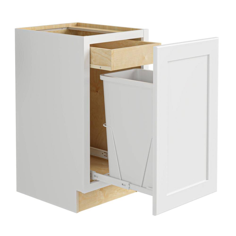 Painted Plywood Shaker Single Wastebasket Base Kitchen Cabinet P12793