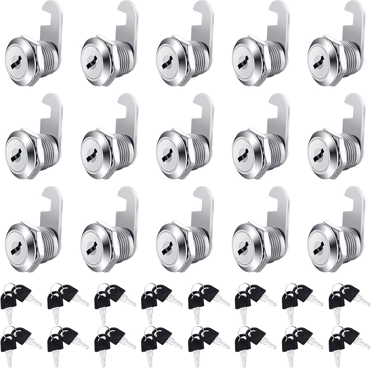 16 Pieces Keyed Alike Zinc Alloy Cam Lock with 32 Keys L4084