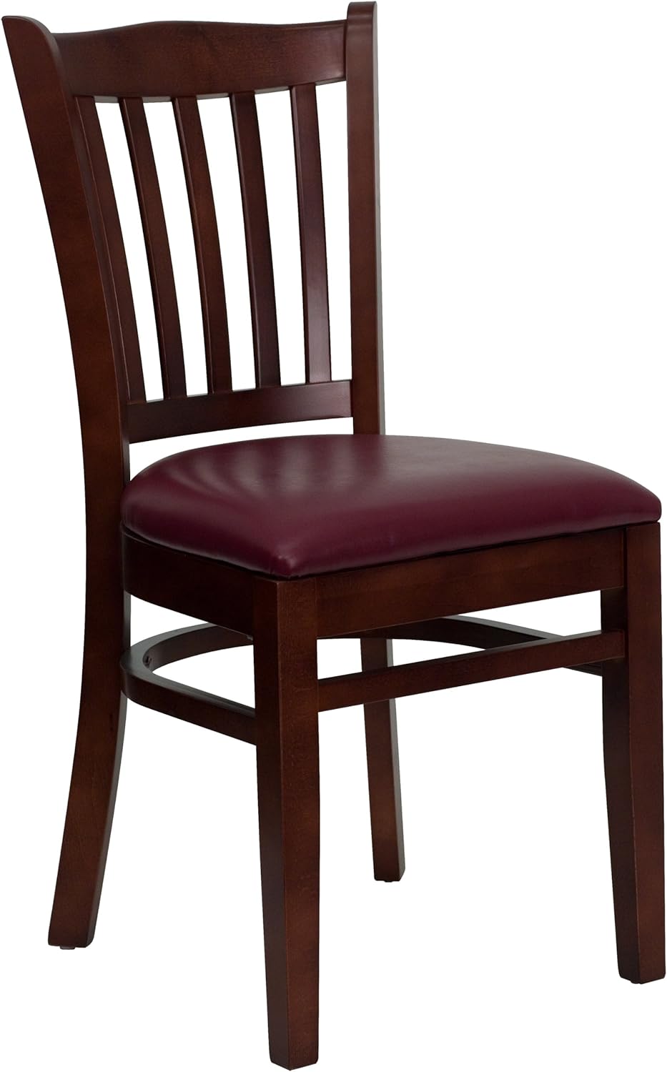 Vertical Slat Back Mahogany Wood Restaurant Chair W986978