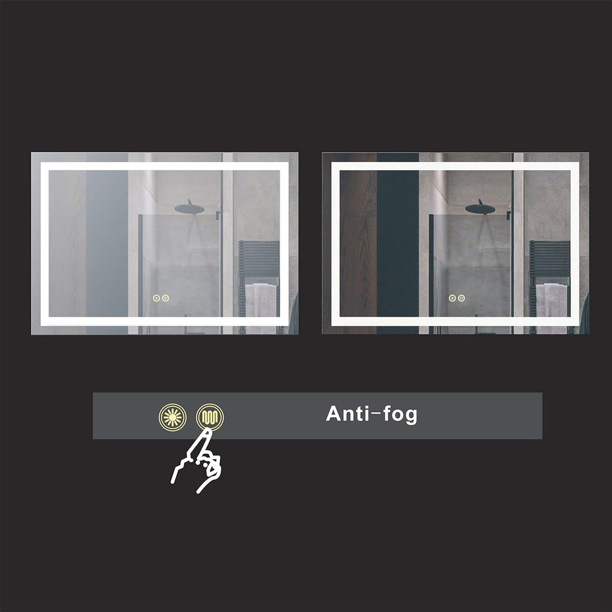 60x40Inch LED Lighted Bathroom Mirror A3289