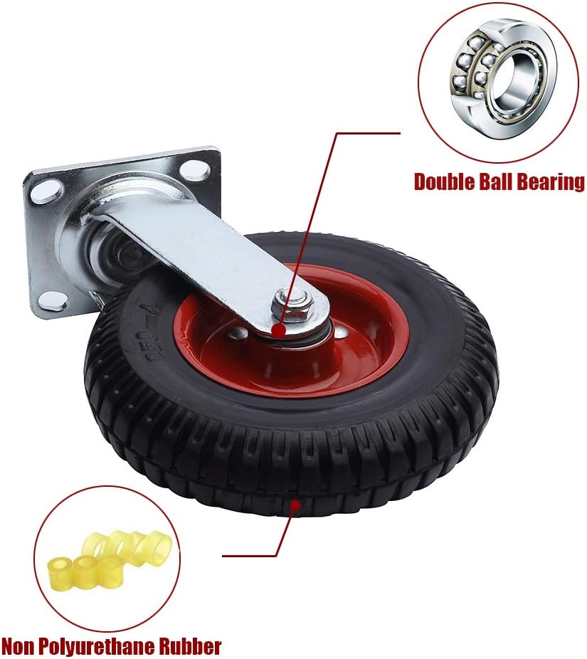 8 inch Black Rubber Swivel Casters Y93574