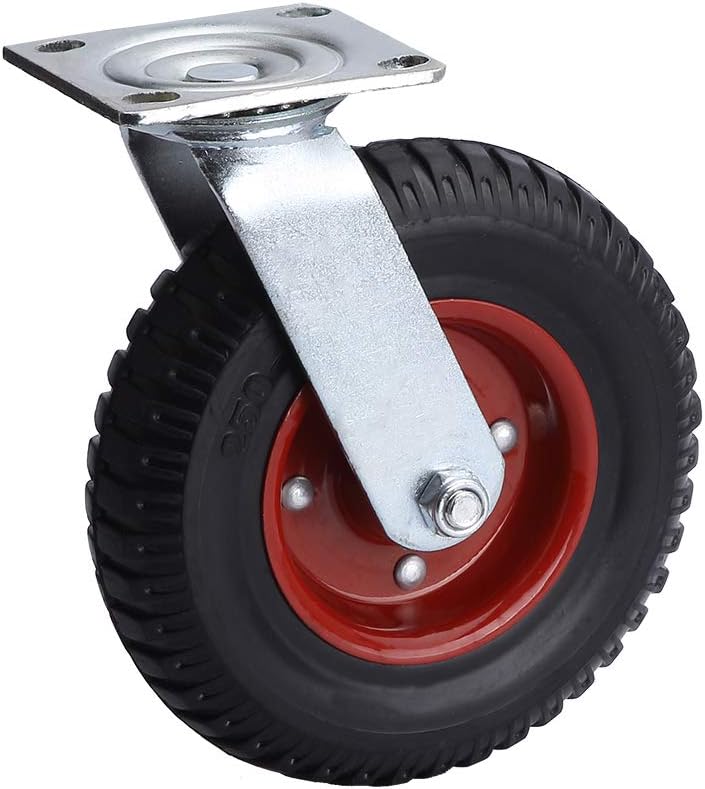 8 inch Black Rubber Swivel Casters Y93574