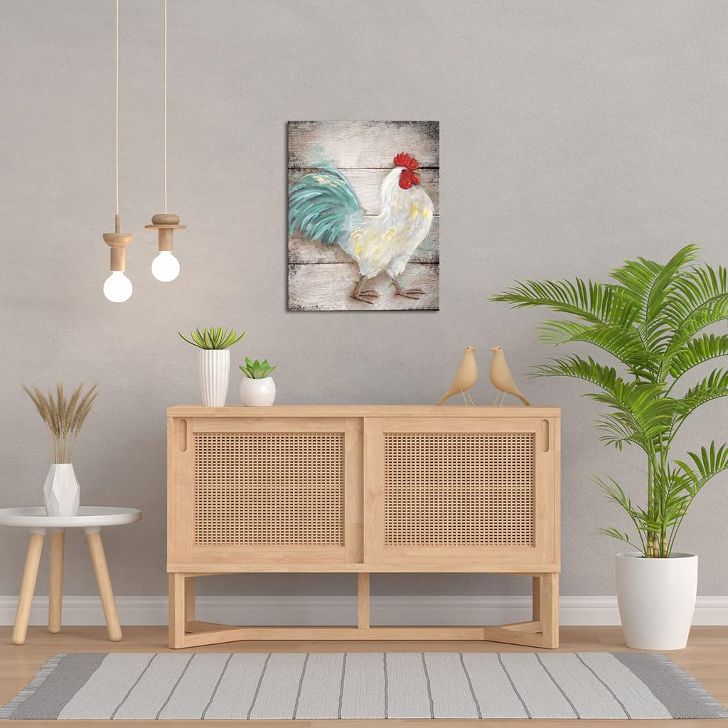 Canvas Wall Art Chicken Rooster Picture 16x20inch F6495