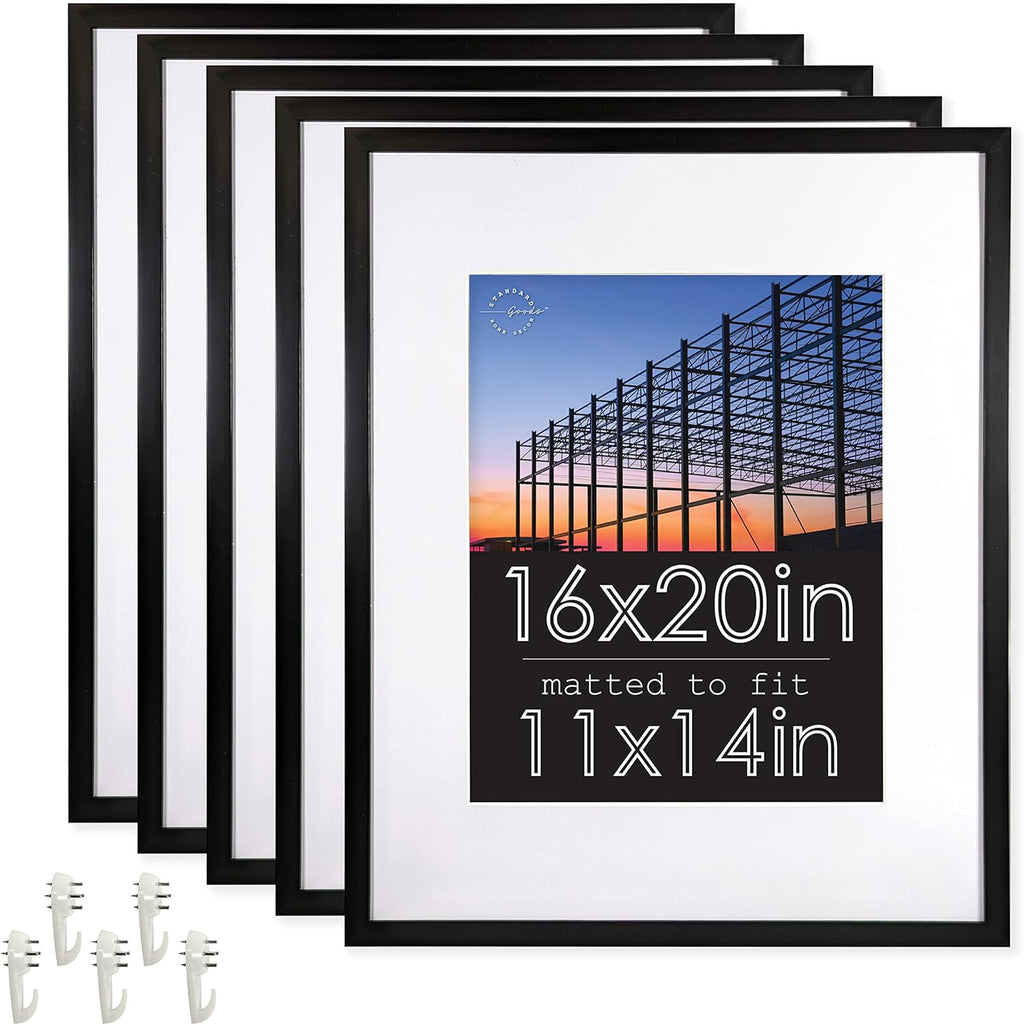 16x20 inch Linear Picture Frame 5-pack Black M5719