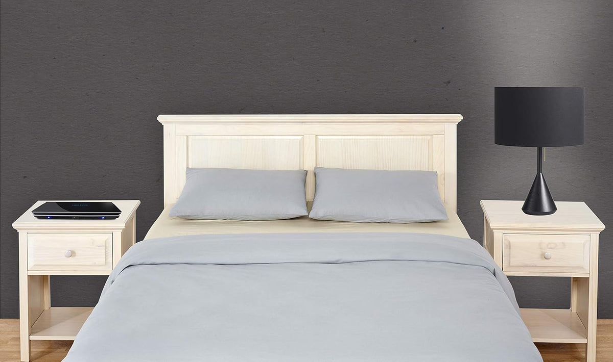 White Gloss Finish Wood Nightstand C1618
