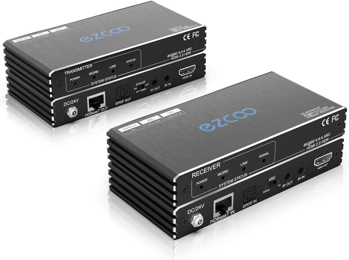 HDBaseT HDMI ARC Extender 4K 60Hz HDR10 18Gbps Cat5e Cat6 SPDIF Toslink PoE IR CEC 230ft 1080P 130ft 4K HDMI2.0 HDCP2.2 DTS:X 4K Down-Scale Slim Case S3702