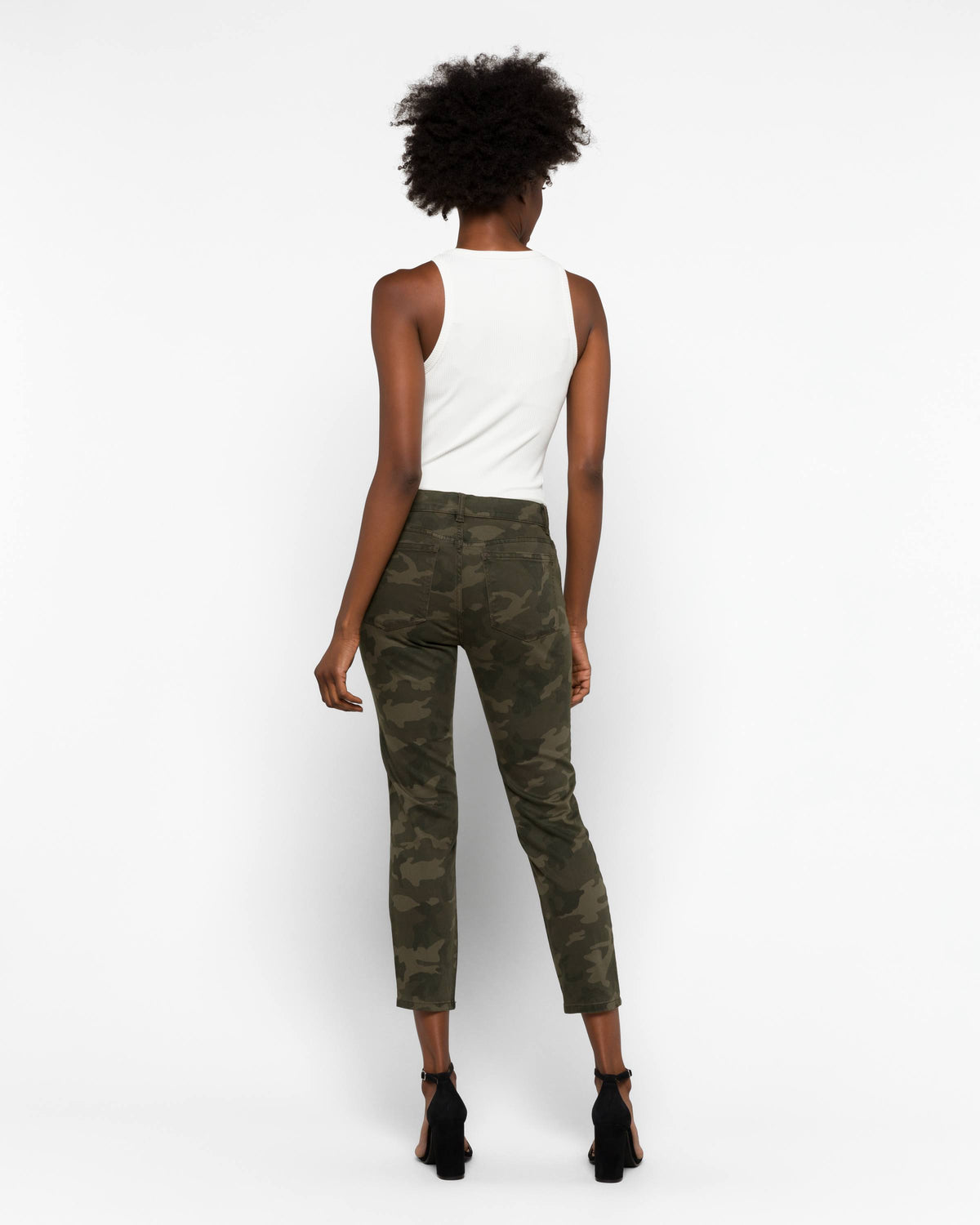 Skinny Mid Rise Crop 32 Dark Camo V897