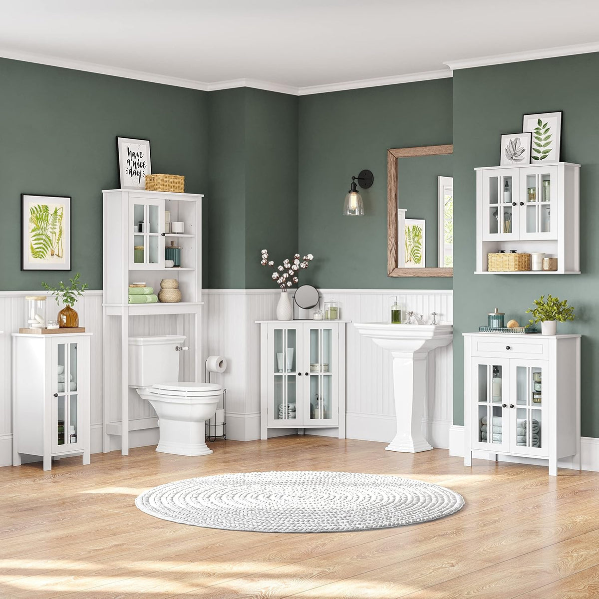 White Two Door Wall Cabinet Y582200