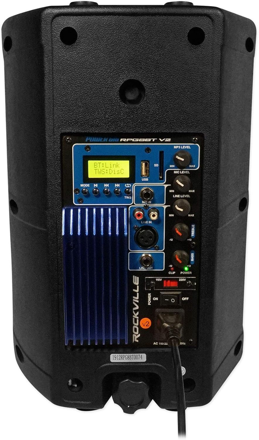 8 Powered DJ Speakers with Stands and Cables N197923