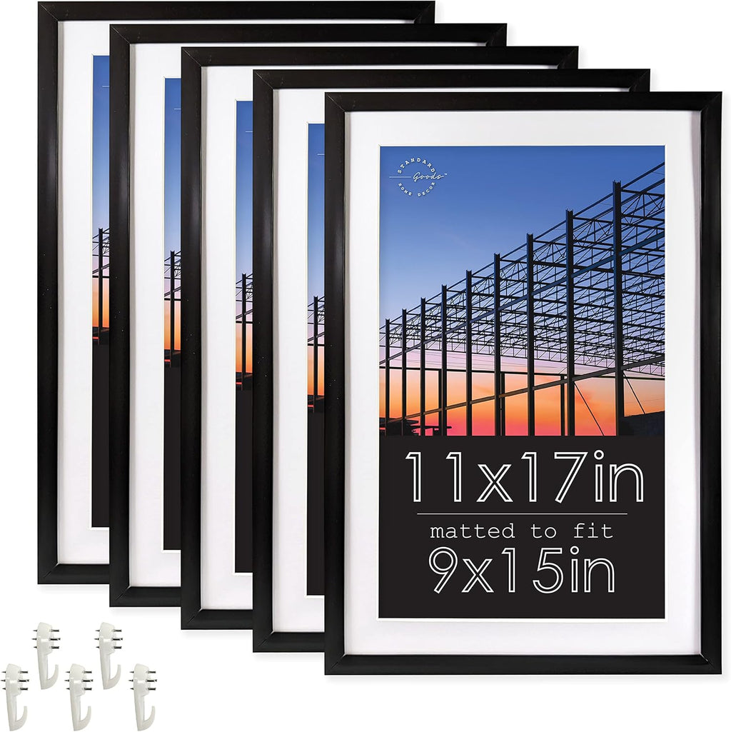 16x20 inch Linear Picture Frame 5-pack Black M5719