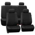 Black Faux Leather Split Bench Car Seat Covers Q24607