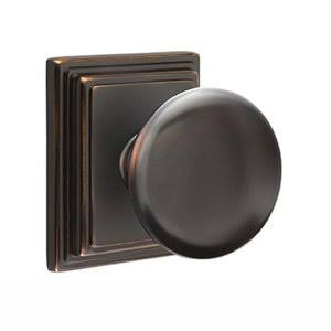 Half Dummy Door Knob with Wilshire Rose in Oil Rubbed Bronze O3434