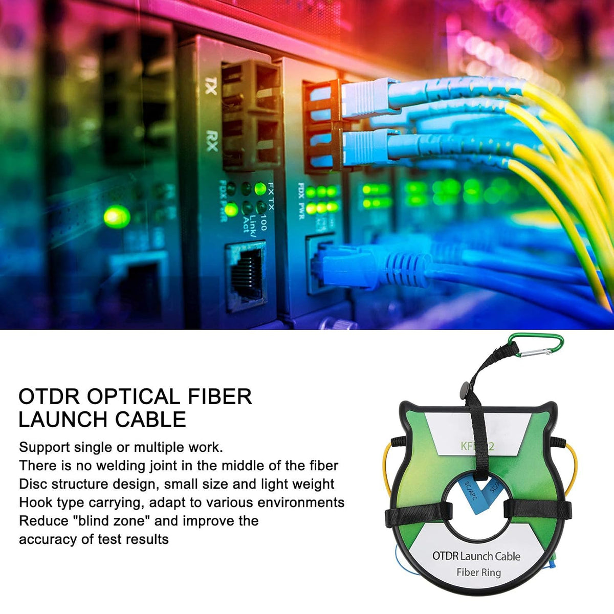 9/125um 1km Optical Fiber Launch Cable SC/APC-SC/UPC Connector H5588