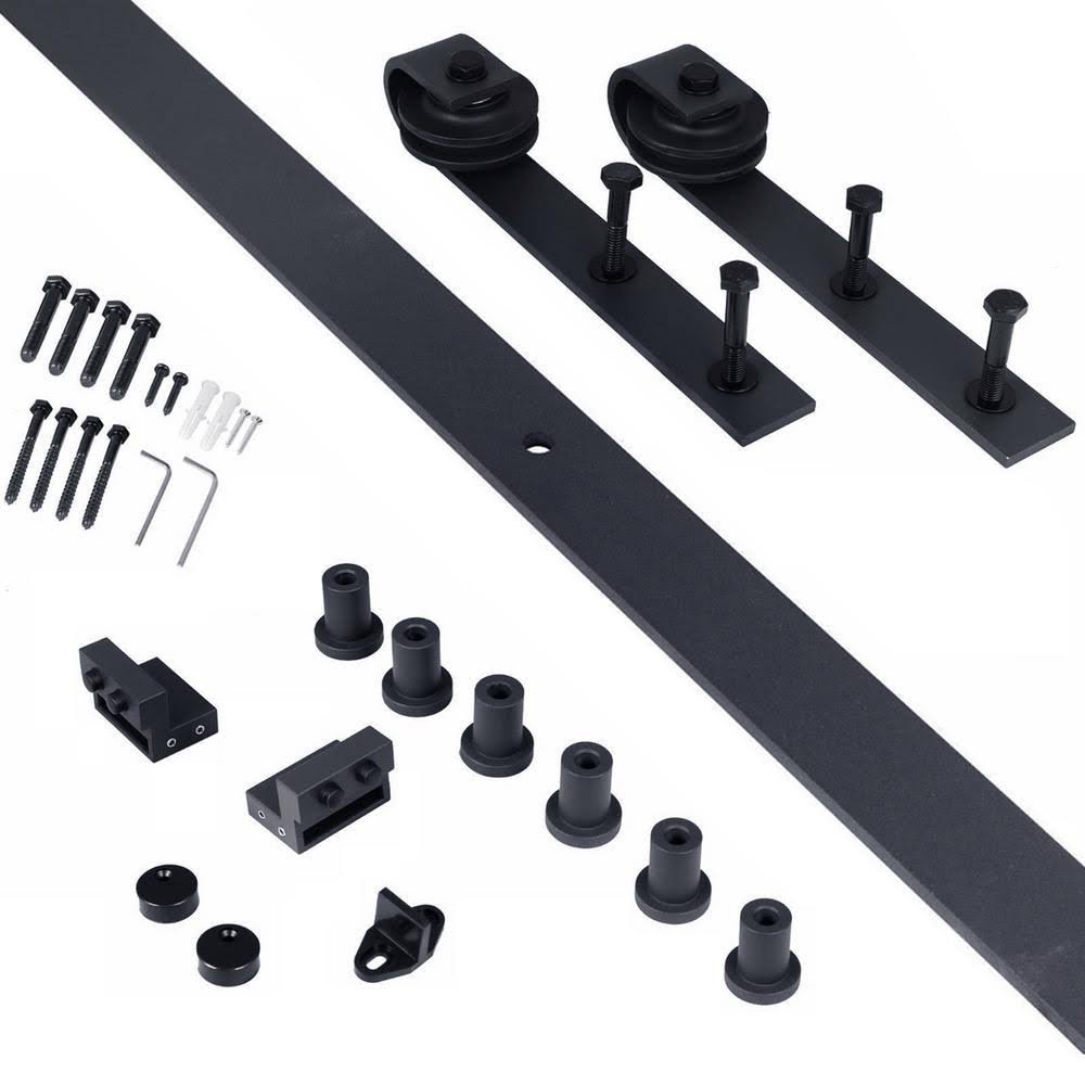 36 in. x 84 in. Charcoal Black Knotty Pine Wood Interior Sliding Barn Door I29034