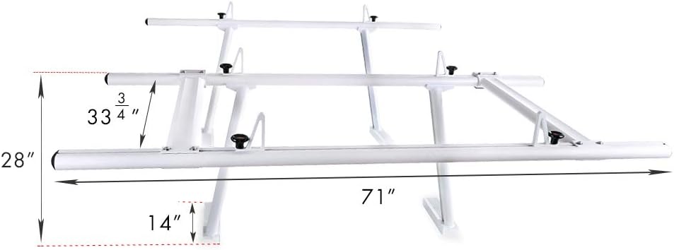 Aluminum Pickup Truck Ladder Rack with Cantilever Extension C2801