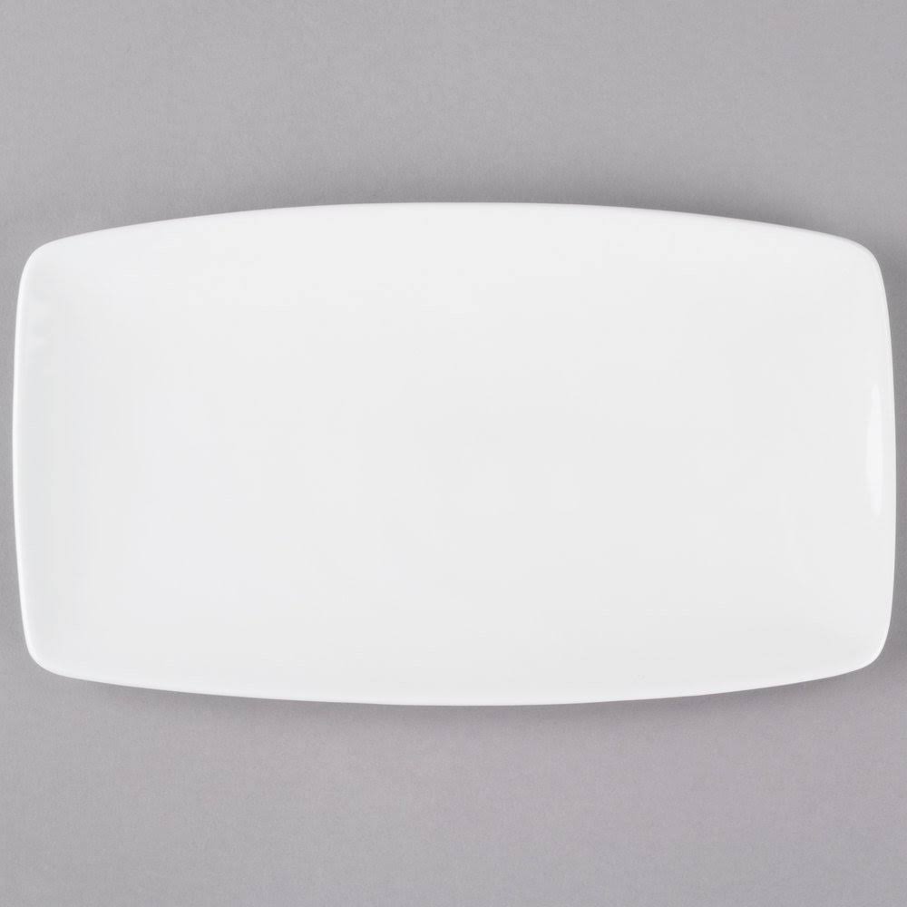 Pearl White Rectangular China Plate 12/Case O435930