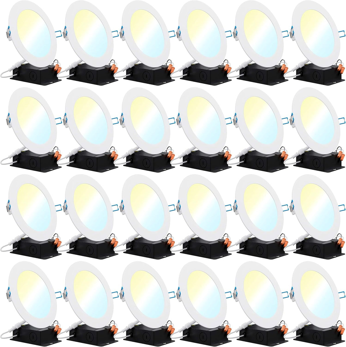 24 Pack 6 Inch LED Recessed Lighting 3000K Dimmable 14W 850 LM A82149