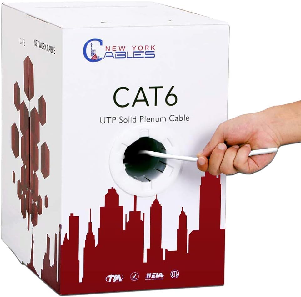 CAT6 Plenum 1000ft Bare Copper Ethernet Cable S8926