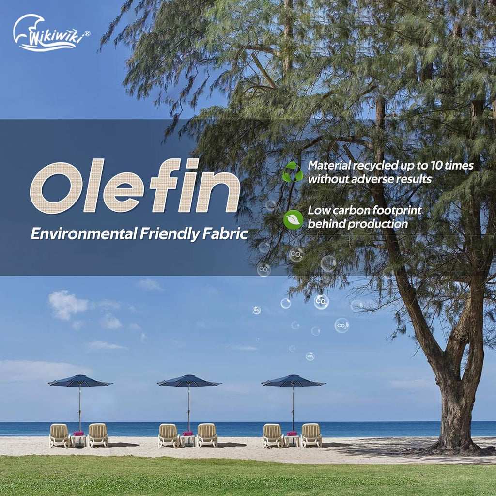 9 FT Olefin Market Umbrella with Push Button Tilt C94138