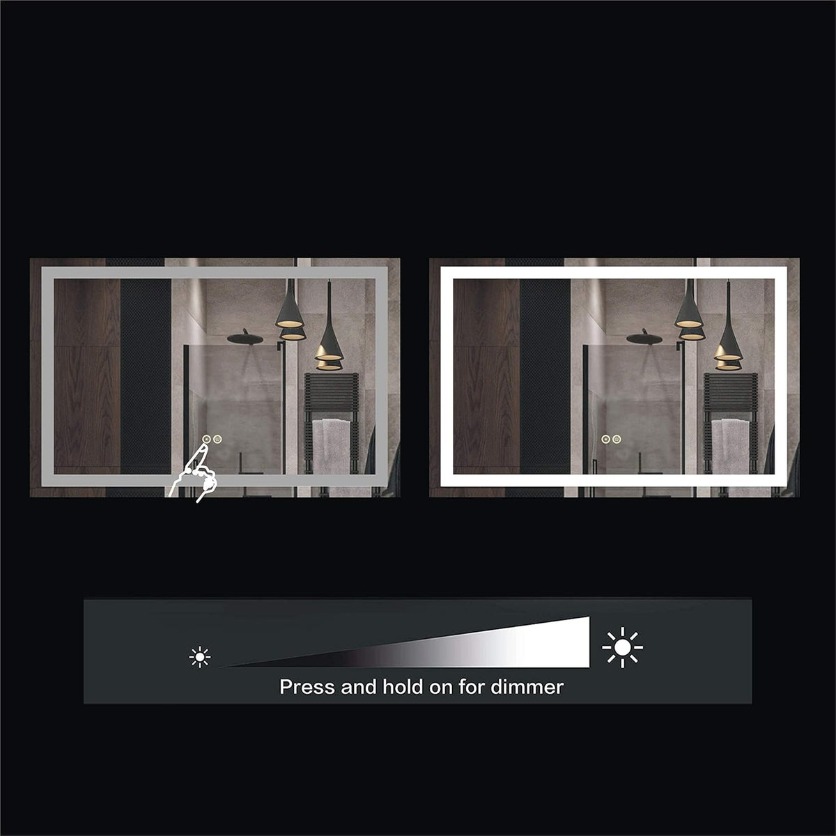 60x40Inch LED Lighted Bathroom Mirror A3289