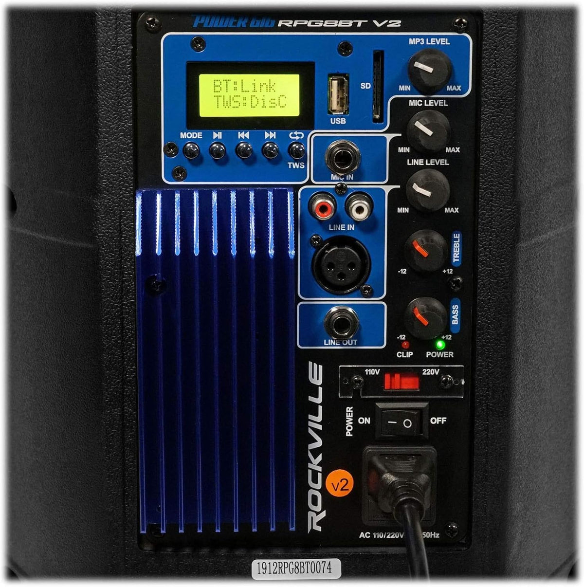 8 Powered DJ Speakers with Stands and Cables N197923