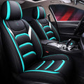 Leather Car Seat Covers Universal Fit Set Black-red G929304