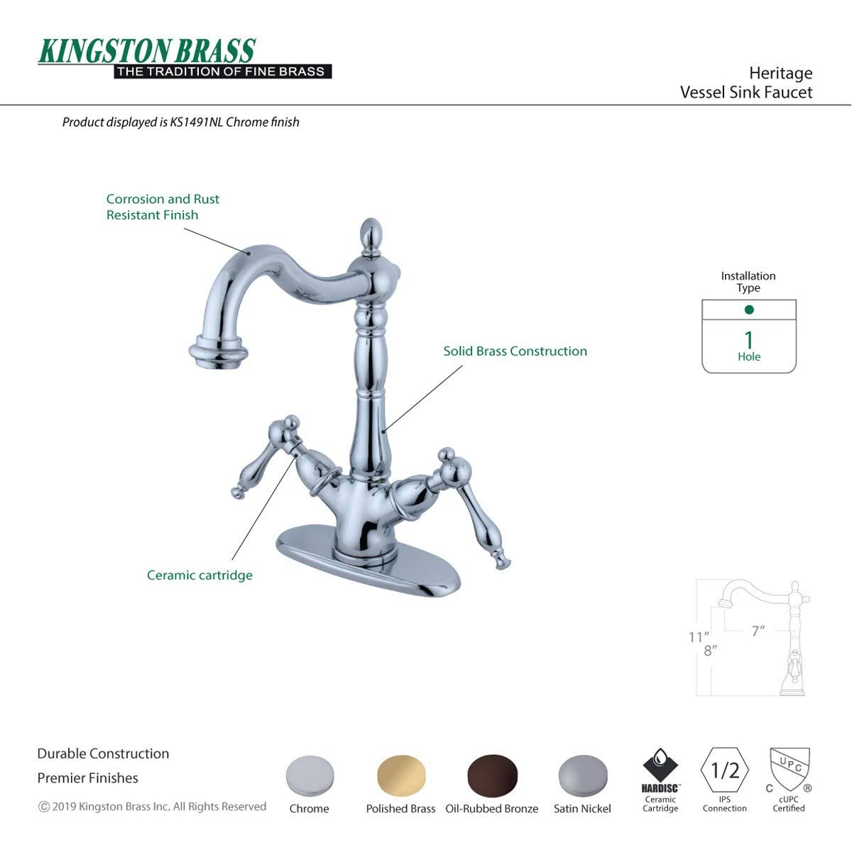 Oil Rubbed Bronze Vessel Sink Faucet E5936