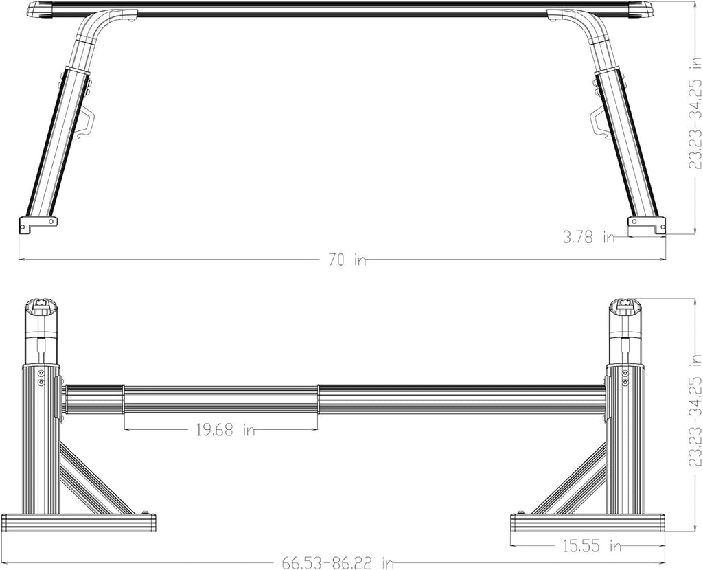 Aluminum Retractable Truck Bed Rack E779329