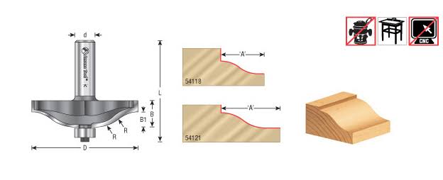 Carbide Tipped Ogee Raised Panel 1/2 inch Shank C910753