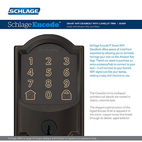Aged Bronze Smart WiFi Deadbolt Lock F2280