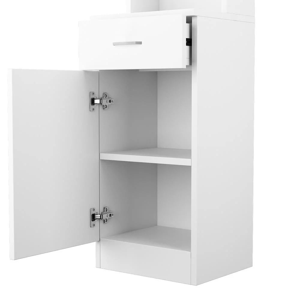 White Tall Storage Cabinet with Drawer P337525