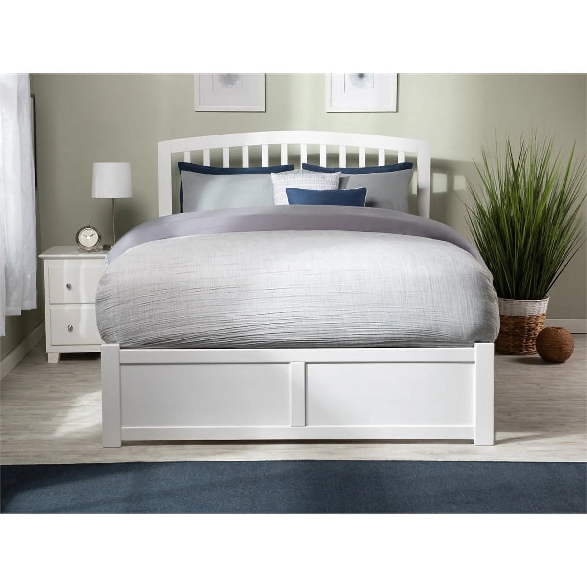 White Queen Storage Platform Bed B72563